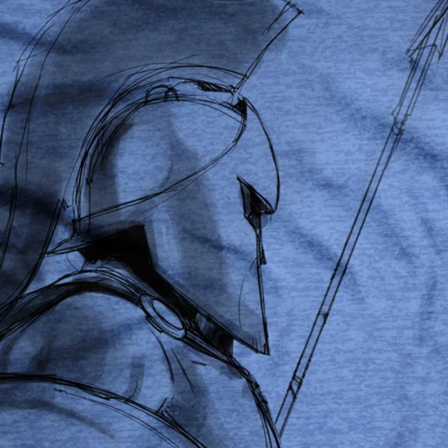 Ranger Up Vintage Spartan T-Shirt - Blue photo